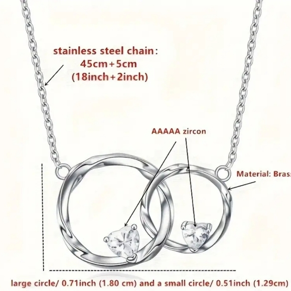 Interlock Ring Pendant Necklace for Her - Picture 4 of 5